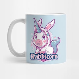 Cute Rabbicorn Unicorn Dressed like Easter Rabbit Cartoon Mug